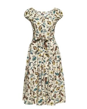 Queen Kerosin Damen Swing Kleid Hawaii Ecru - Mehrfarbig