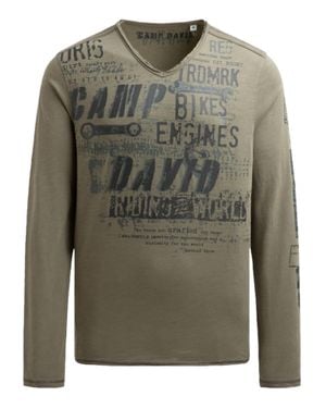 Camp David Langarmshirt - Grün