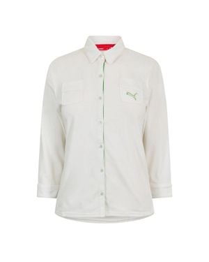 PUMA Hemd Für Damen, Emblem, 3/4 Ärmel - Weiß