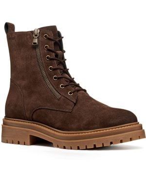 Geox D Iridea F Leder Damenstiefel Dunkelbraun