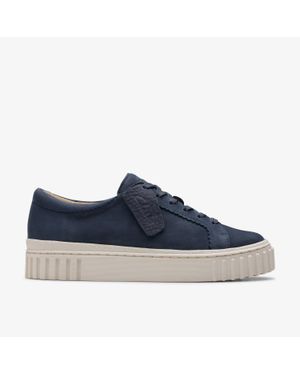 Clarks Mayhill Walk Marine Nubuk-Sneaker - Blau