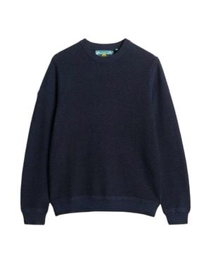 Superdry Cotton Texture Jumper Strickpullover - Blau