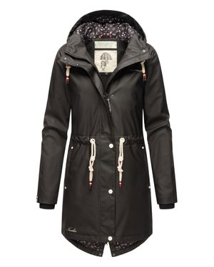 Navahoo Damen Regenjacke Flower Of Ocean – Stylisch & Wasserdicht - Schwarz