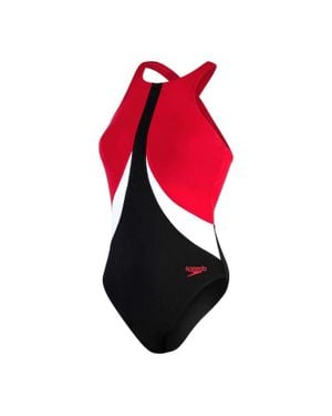 Speedo Badeanzug Für Damen (Schwarz/Rot)