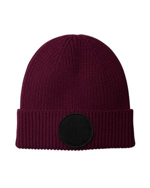 BEECHFIELD® "Fashion" Mütze Runder Aufnäher (Burgunderrot/Schwarz) - Lila