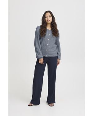 Ichi Strickjacke Ihkamara Strickjacke Loose Fit - Blau