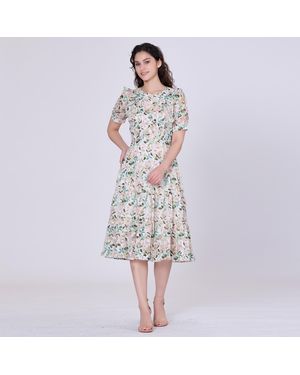 Smart & Joy Teekleid Mit Blumenprint - Weiß