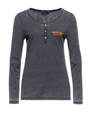 Queen Kerosin Damen Enzym Wash Langarmshirt Rock Your Life - Grau