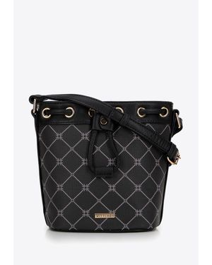 Wittchen Damen-Beuteltasche Aus Öko-Leder Mit Monogramm - Schwarz