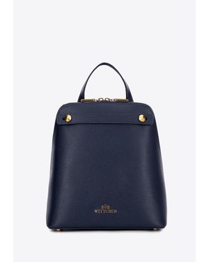 Wittchen Damen-Lederrucksack, Trapezförmig, Marineblau, Naturleder