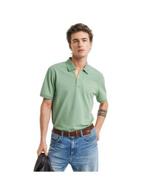 GANT Poloshirt Für Herren, Piqué, Kurzärmlig - Grün