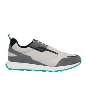 HUGO Herren Sneaker "Icelin" Wildleder-Panel (Hellgrau)