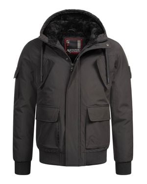 Alessandro Salvarini Herren Winterjacke As-432 – Klassisch, Mit Fleecefutter & Kapuze - Schwarz