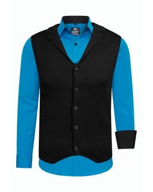 Rusty Neal Hemd Mit Weste 2Er Set - Blau