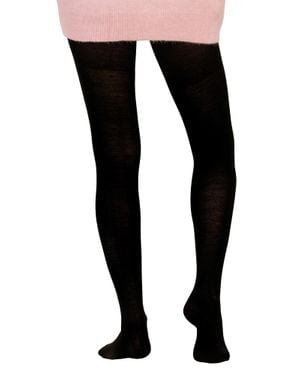 Steve Madden 1 Paire Femme Collant Laine Merino Doublure Polaire Noire - Schwarz