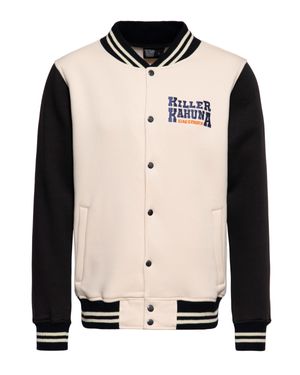 King Kerosin Herren College Jacke Killer Kahuna Ecru - Schwarz