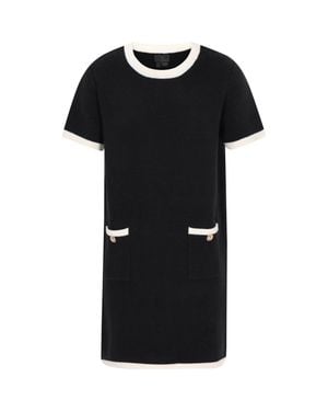 Dreimaster Kleid Frauen Schwarz/Offwhite