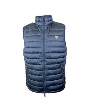 Guess Herren Ärmellose Daunenjacke Gj Triangel - Blau
