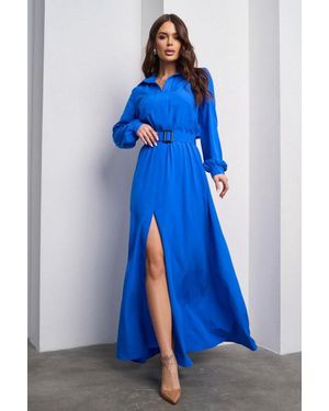 Issa Plus Day Damen Gewebtes Kleid - Blau