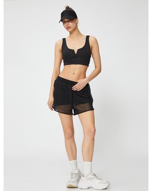 Koton Kurzhosen Leichte Sport-Shorts Mit Leggings - Weiß
