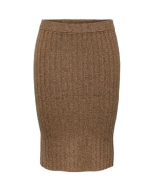 Pieces "Cava" Bleistiftrock Für Damen (Fossil) - Braun