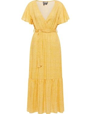 Dreimaster Kleid Damen Senfgelb Wollweiss