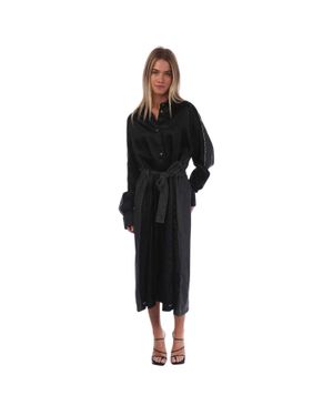 DIESEL "D-Paige-Stram" Hemdblusenkleid Für Damen, Kunstseide Bedruckt) - Schwarz