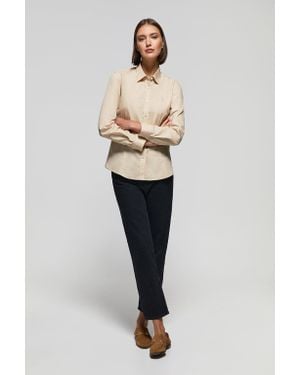 POLO CLUB Popeline-Hemd Slim Fit Mit „Rigby Go“-Stickerei - Natur