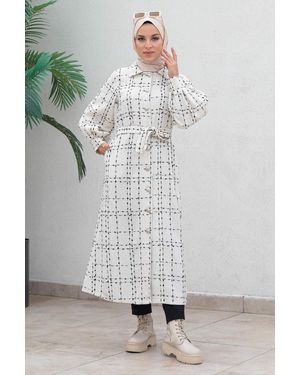 Turkishsouq Geknöpft Kaschmir Mantel - Grau