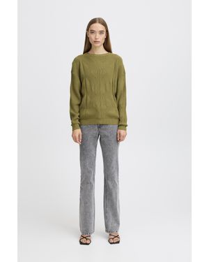Ichi Strickpullover Ihboston Strickpullover Loose Fit - Grün