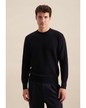Seidensticker Pullover Herren Dunkelblau - Schwarz