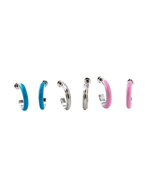 Steuer Modeschmuck Creolen Set 6-Teilig Metall Glänzend Lack Mehrfarbig - Blau