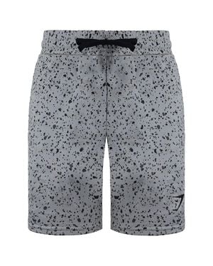 GYMSHARK Micro Print Shorts - Grau