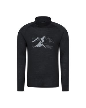 Mountain Warehouse "Quest" Thermo-Top Für Herren/Damen Merinowolle, Langärmlig - Schwarz