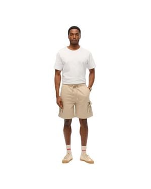 Superdry Kurze Homme Kontrastnähte - Weiß