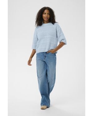 Kaffe Strickpullover Kamonia Strickpullover Loose Fit - Blau