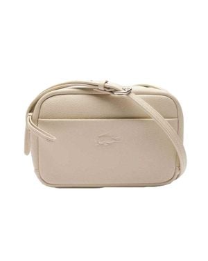 Lacoste "City Court" Schultertasche, Leder - Natur