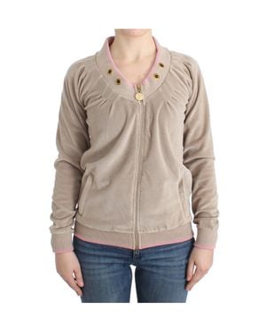 Just Cavalli Samt-Strickjacke Mit Reissverschluss - Blau