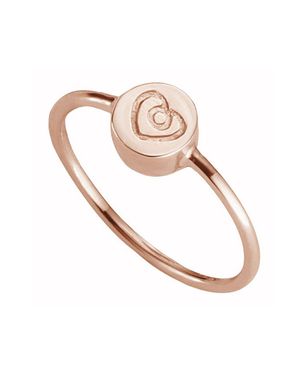 Caï Ring 925/- Sterling Silber Rotvergoldet Herz - Weiß