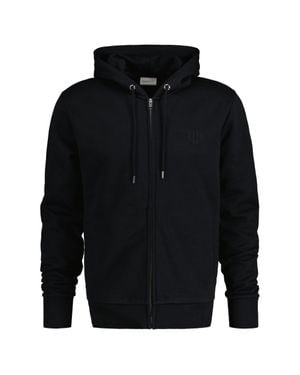 GANT Regular Tonal Shield Full Zip Hoodie Sweatjacke - Blau