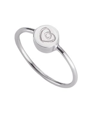 Caï Ring 925/- Sterling Rhodiniert Herz - Weiß