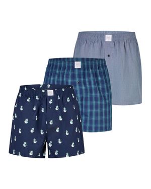 M&G 1 Herren Retro Boxer Christmasretroshorts, Vintage Boxer, Klassische Boxer - Blau