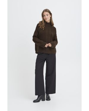 Ichi Langarm Ihmylle Pullover Loose Fit - Braun