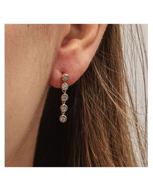 Diamonds by Ellen K. Ohrringe 585 Zweifarbig Mit 10X Brillant Zus. 0,05Ct - Braun