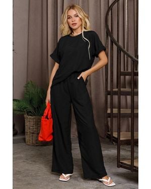Issa Plus Day Damen Set (T-Shirt & Hose) - Braun