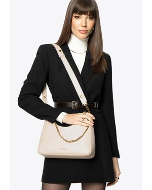 Wittchen Damen-Baguette-Handtasche Aus Cremefarbenem Leder - Schwarz