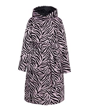 faina Langer Steppmantel Damen Lila Zebra - Weiß