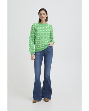 Ichi Langarm Ihbrielle Langarm Loose Fit - Grün