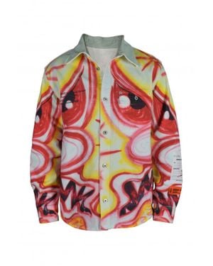Heron Preston Mehrfarbige Jeansjacke - Rot