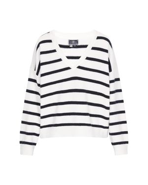 Dreimaster Zur Seite Fahren Frauen Cremeweiße, Marineblaue Streifen